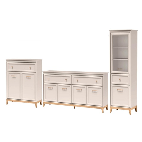 Zestaw mebli na nóżkach WINDSOR B komoda witryna meblościanka