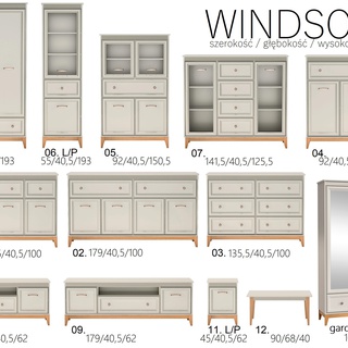 szafa 92 nowoczesna elegancka Windsor 10 ubraniowa na nóżkach