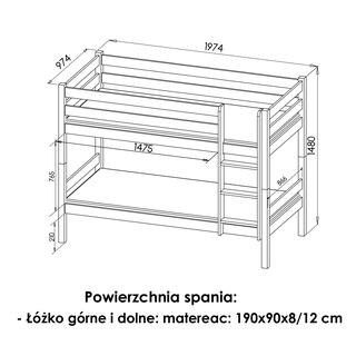 Łóżko piętrowe Olaf