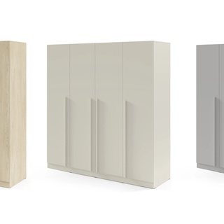 szafa 200 uchylna czterodrzwiowa Braga 01 z półkami drążkami szufladami