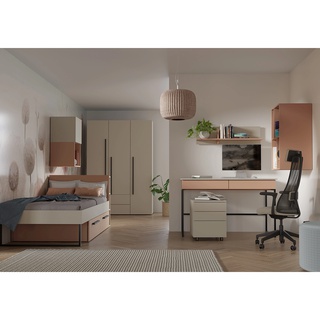 łóżko 90x200 nowoczesne Lorin 11 z szufladami półkami 90 młodzieżowe