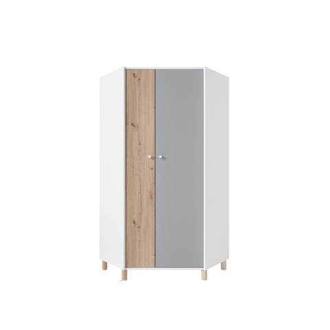 Szafa 90 narożna na nóżkach FARO 02 z półkami drążkami rogowa