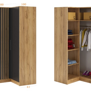 zestaw 260 szafa narożny komoda Sorento 12 z lamelami szufladami