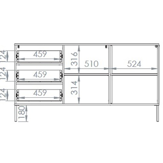 komoda 160 z oświetleniem barkiem Barnee 02 szafka duża nowoczesna