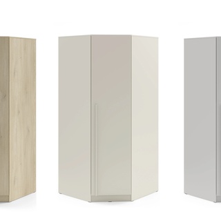 szafa 95 narożna ubraniowa Braga 04 z półkami drążkami rogowa