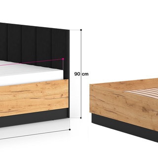 łóżko 160x200 z zagłówkiem tapicerowanym Urso 1402 loft 160