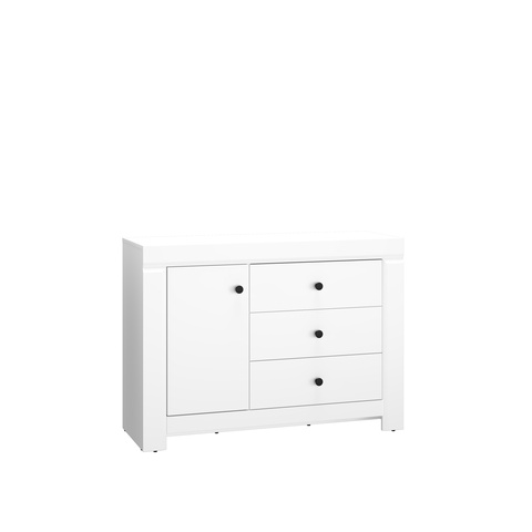 Komoda 117 z szufladami półką LAHTI 10 szafka elegancka biała do pokoju