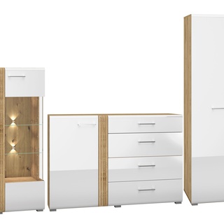 szafa 92 z półkami drążkami Adagio 01 dwudrzwiowa ubraniowa biała