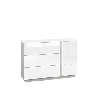 komoda 138 z szufladami drzwiami Lumens 07 biała w połysku szafka