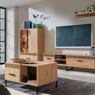 półka 80 z lamelami wisząca Lamelix 11 loft nowoczesna czarna + artisan