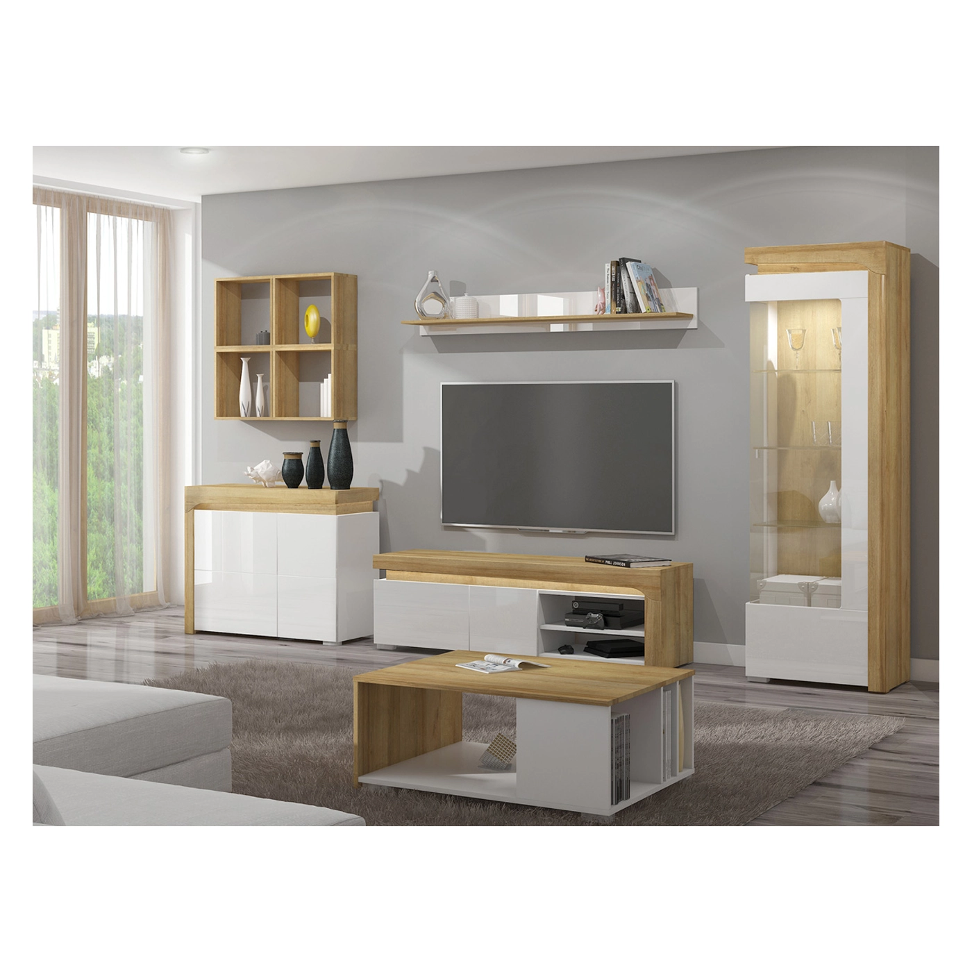 Theo - dąb riviera + biały