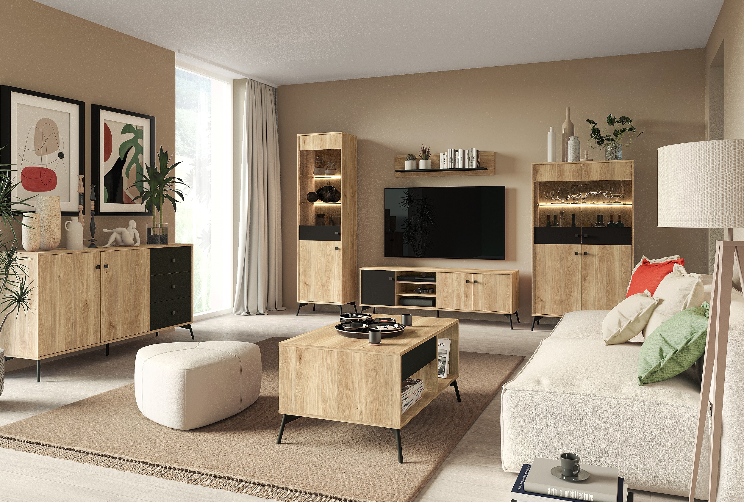 Agis - honey castello oak + czarny