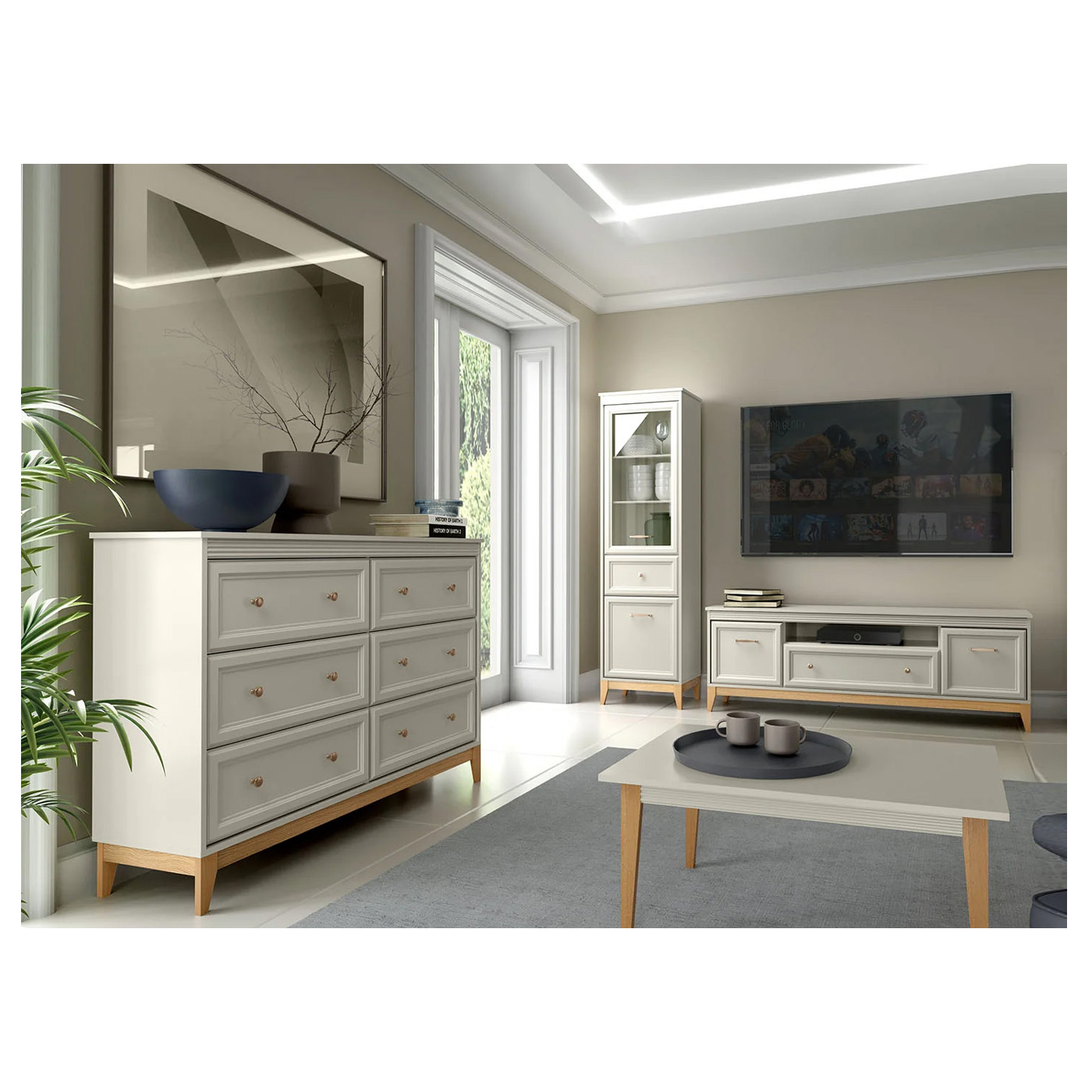 Windsor - cashmere + dąb naturalny