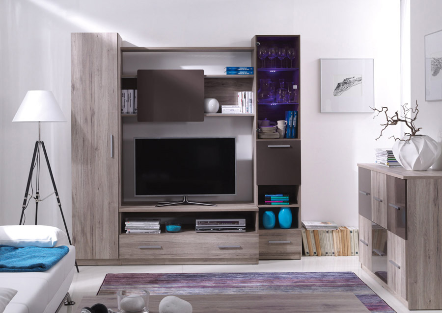 Zestaw Orlando 200 dąb san remo + brąz połysk Wyprzedaż!