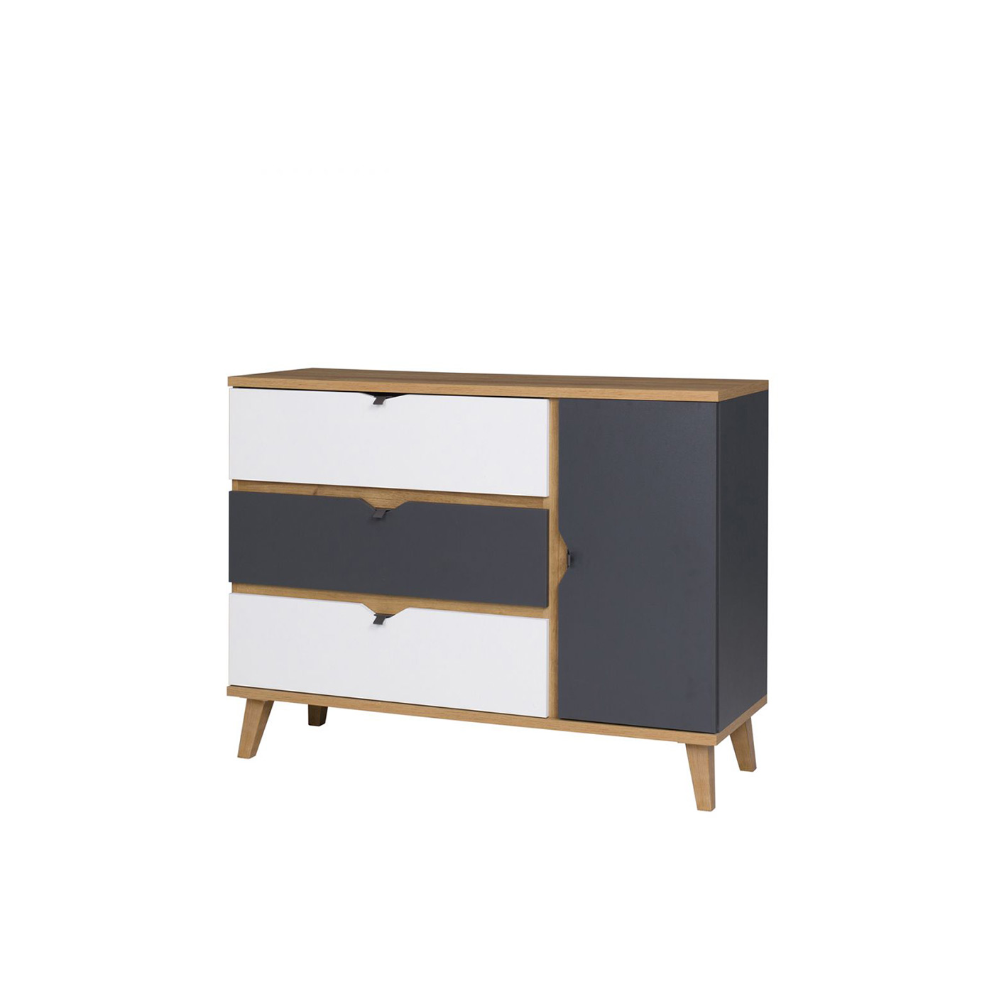 komoda 120 z szufladami drzwiami Memone 02 duża szeroka szafka