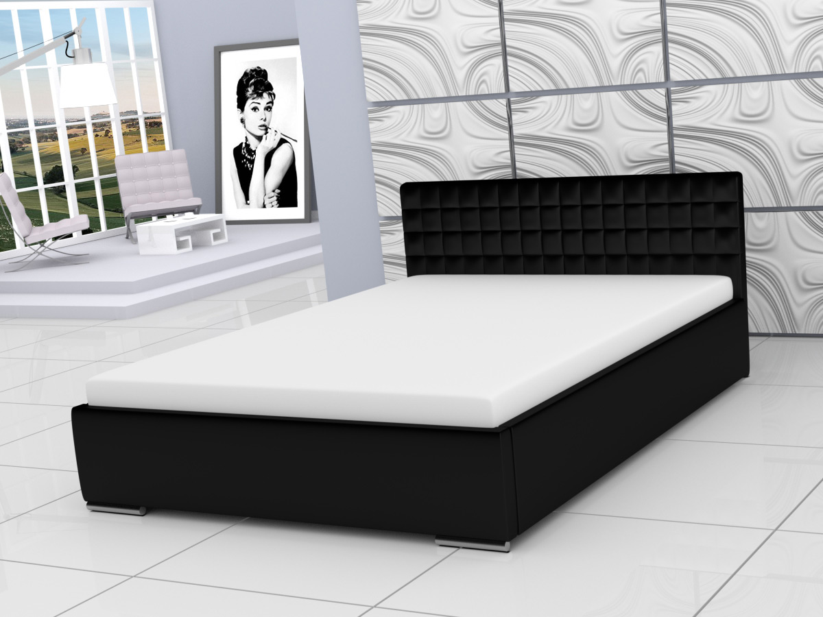Łóżko tapicerowane Praga 140 black  Wyprzedaż!