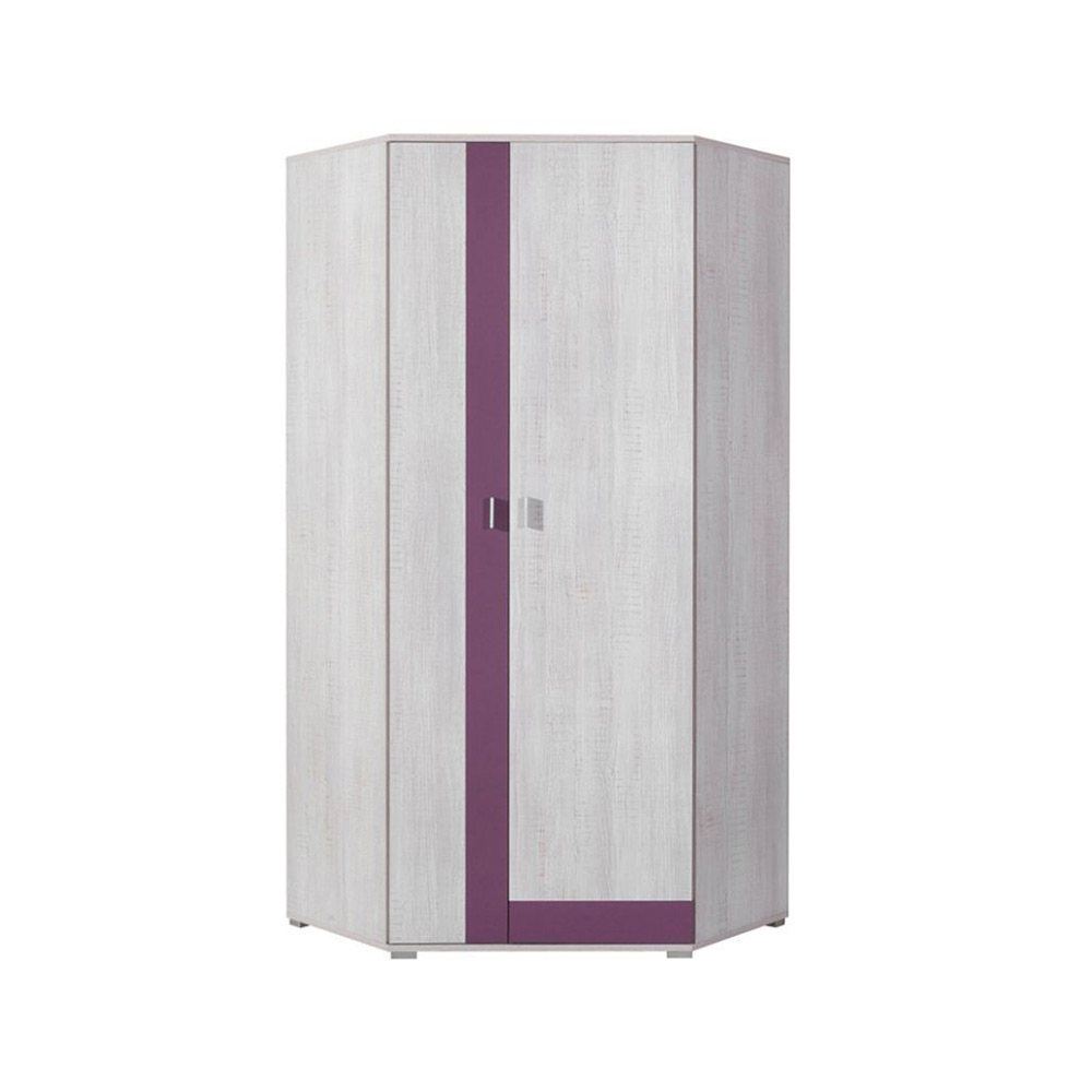 szafa 90 narożna Next NX-2 z półkami drążkami rogowa szara