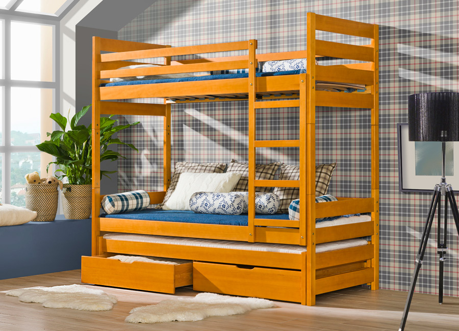 Łóżko piętrowe Filip 3-osobowe