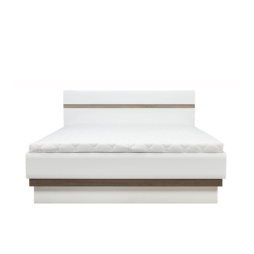 łóżko 180x200 duże sypialniane Lionel 12 - 180 nowoczesne białe połysk