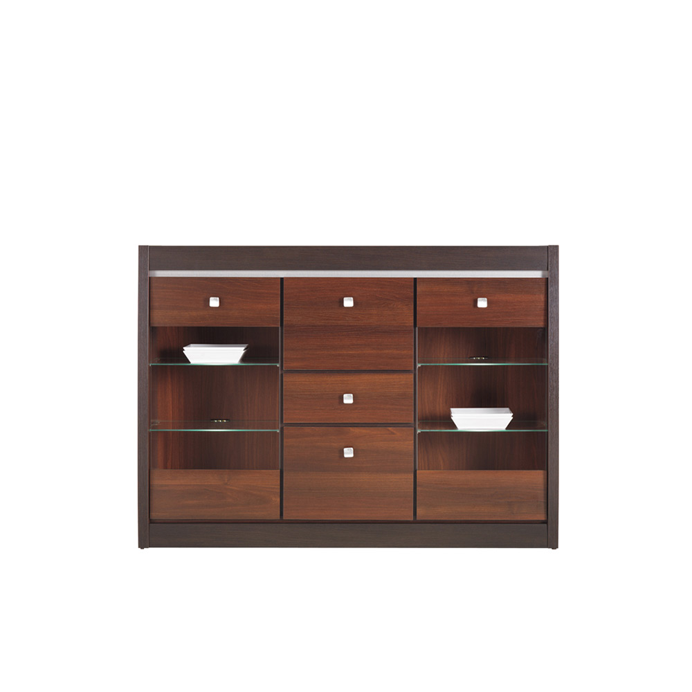 komoda 144 ,4 z barkiem przeszklona Forrest 07 szafka duża do salonu