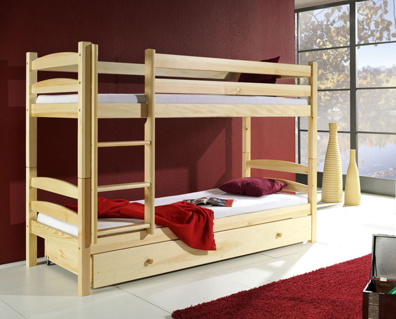 Łóżko piętrowe Jaś z szufladą