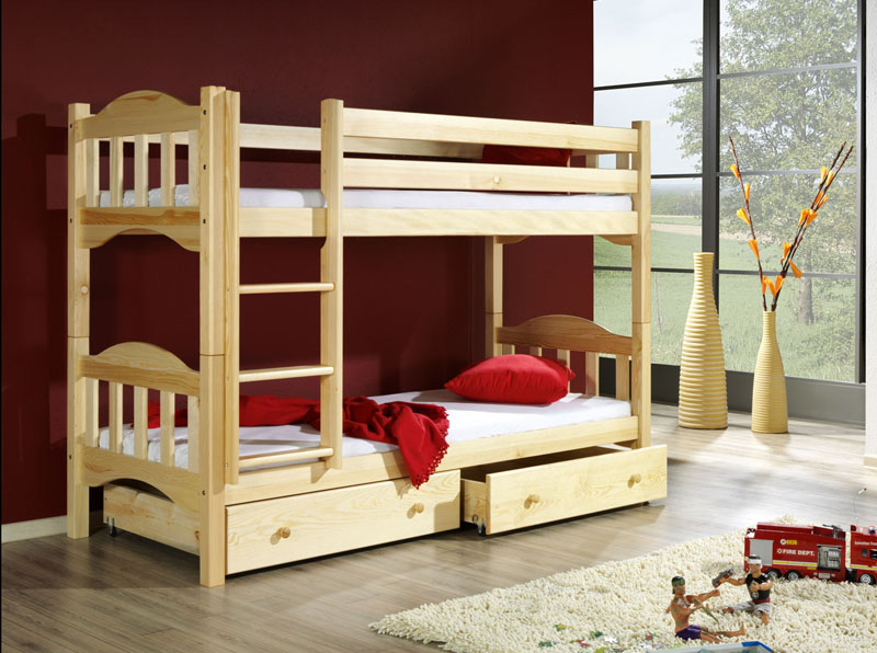 Łóżko piętrowe Małgosia z szufladami