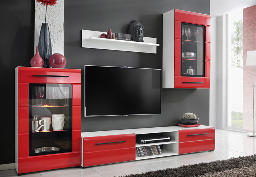 Meblościanka Timber 01 czerwona