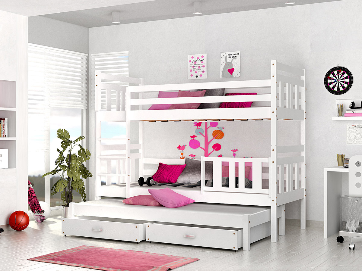 Łóżko 3-osobowe Nemo NE1848 Drewno