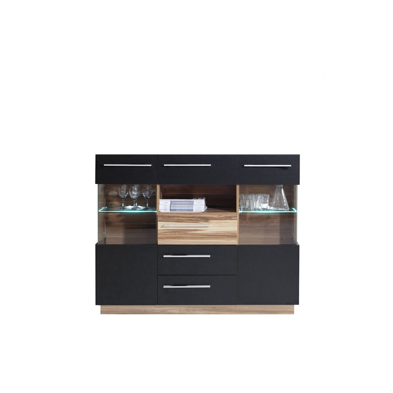 komoda 135 z szufladami szybą Monsun MN-5 duża szafka przeszklona do salonu pokoju