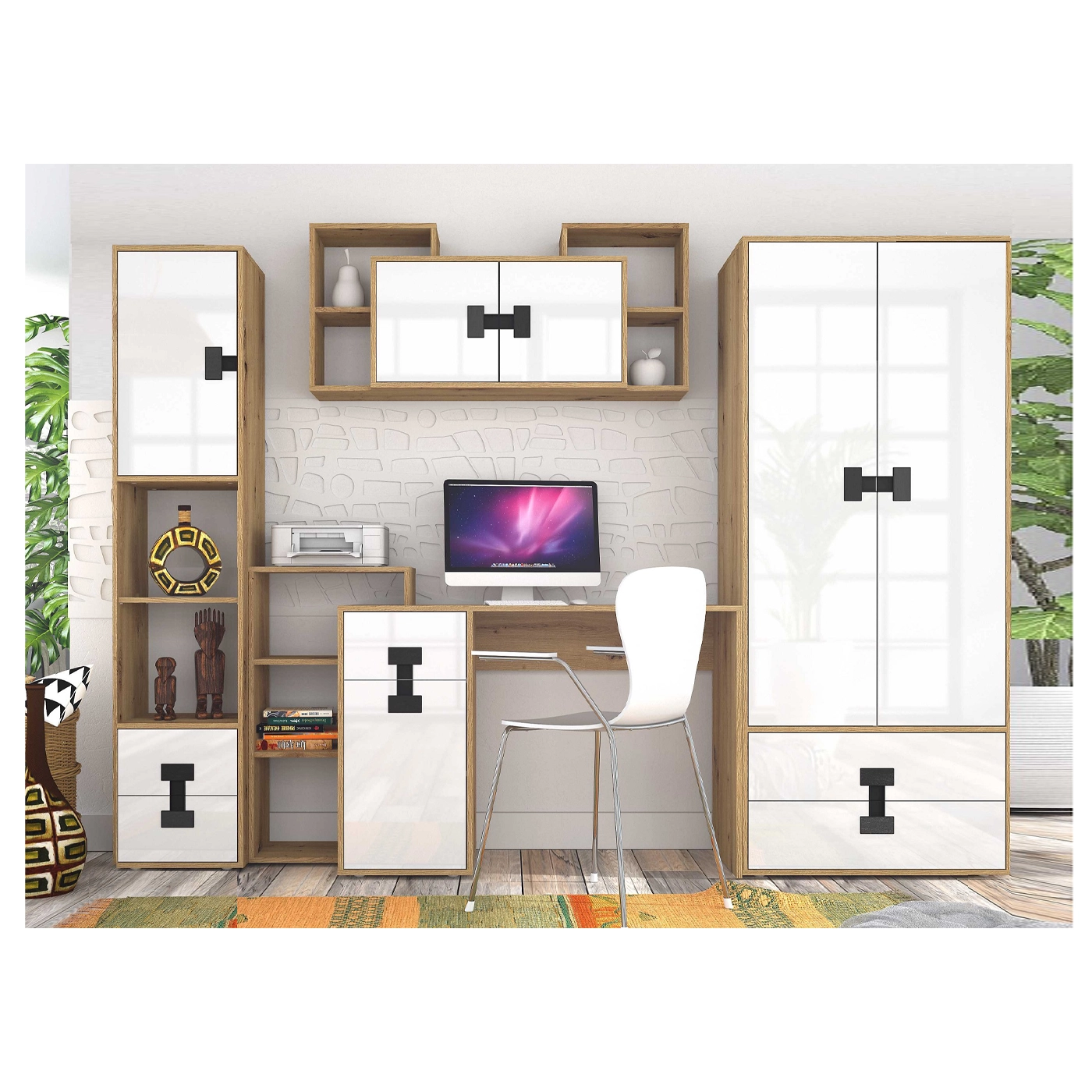 zestaw komplet Index B biurko regał szafa meblościanka ucznia dzieci