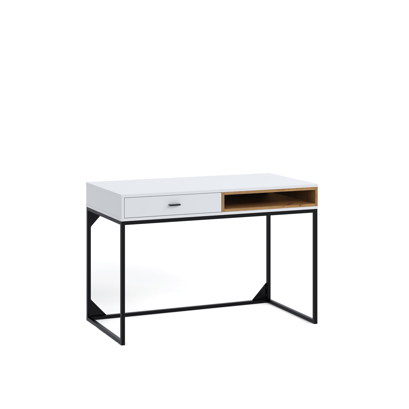 biurko 120 z szufladą loft Olier 01 nowoczesne na płozach nogach metal