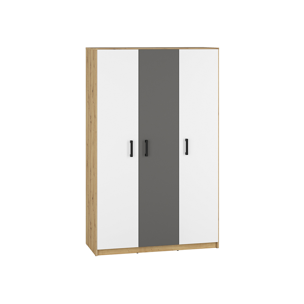 szafa 119 trzydrzwiowa Fini 02 z półkami drążkiem młodzieżowa dzieci