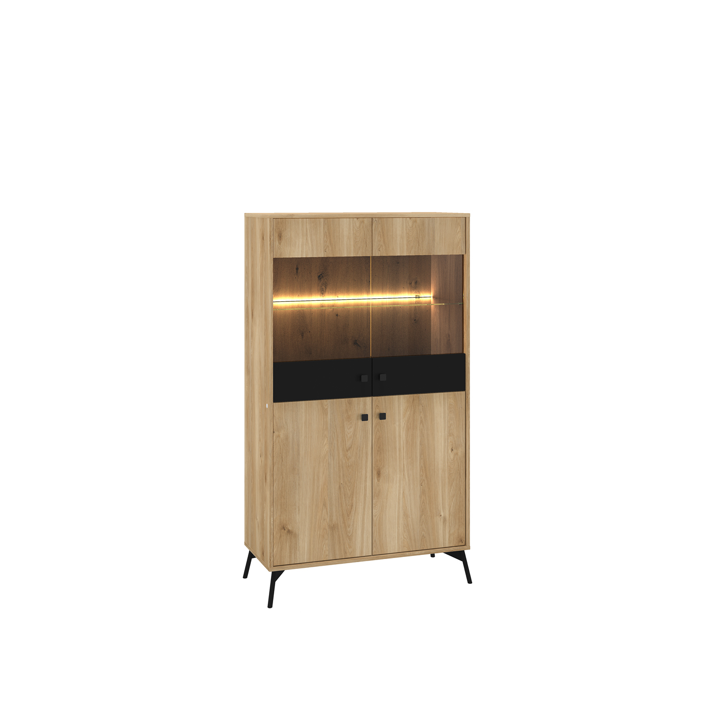 witryna 90 niska z nogami Agis 03 szafka komoda wysoka z szybą