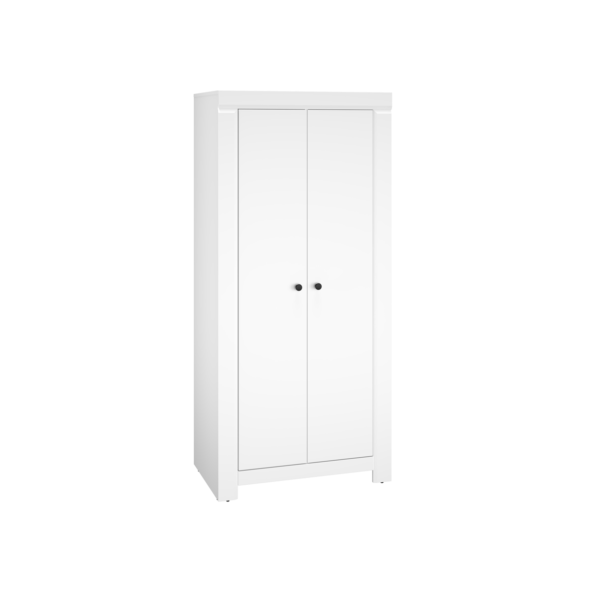 szafa 92 z półkami drążkami Lahti 04 ubraniowa dwudrzwiowa biała