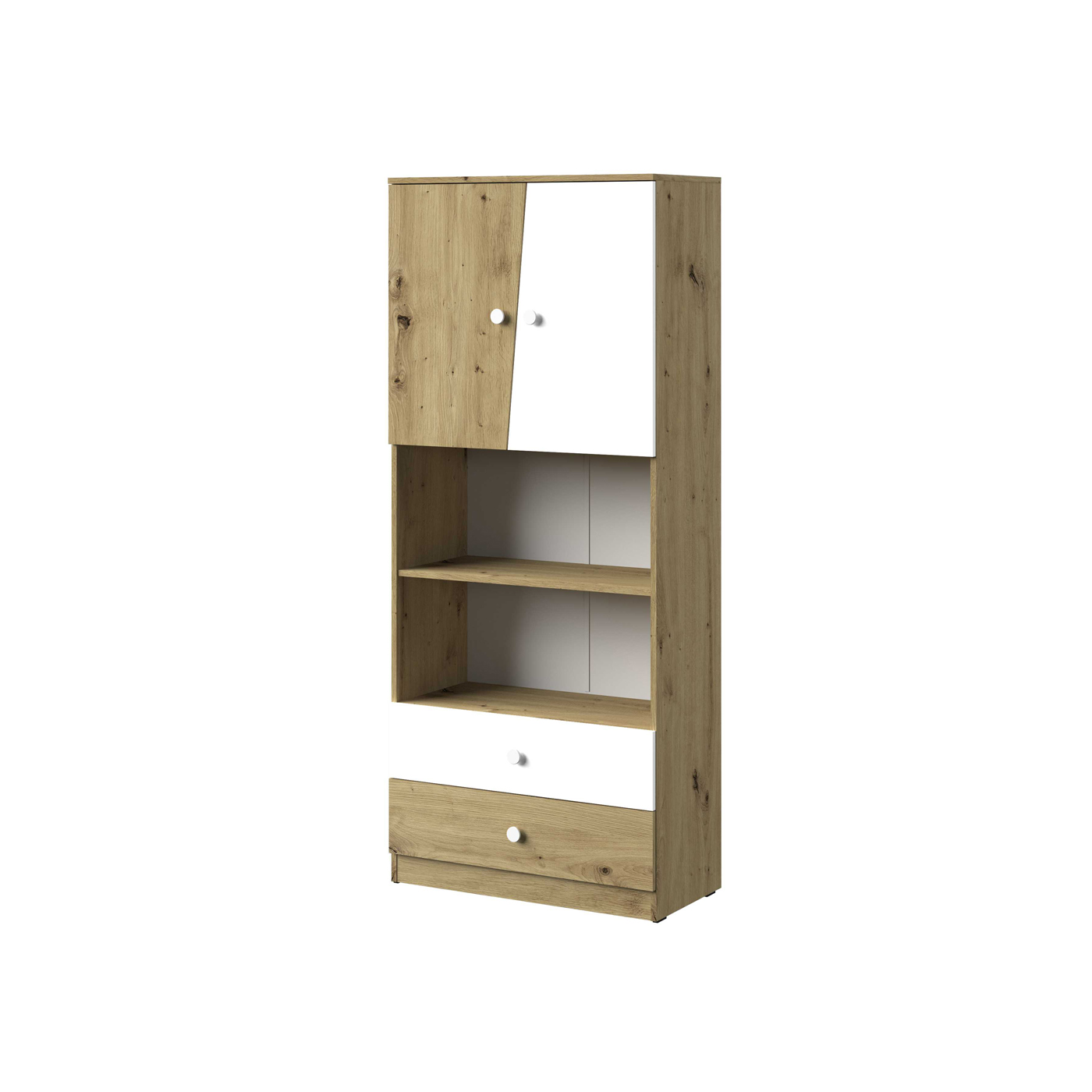 regał 80 z szufladami drzwiami Nero 04 zamykany duży szeroki słupek