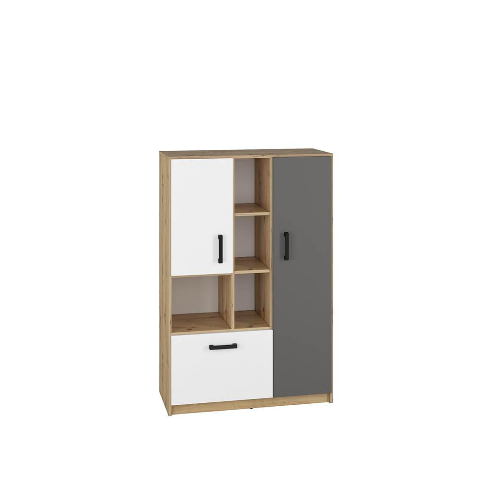 komoda 92 wysoka z drzwiami szufladą Fini 05 regał niski na zabawki