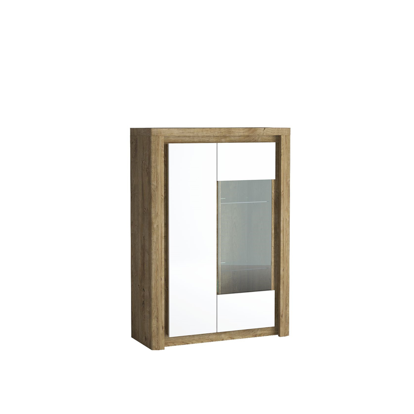 komoda 100 przeszklona wysoka Livinio 05 szafka z szybą witryna