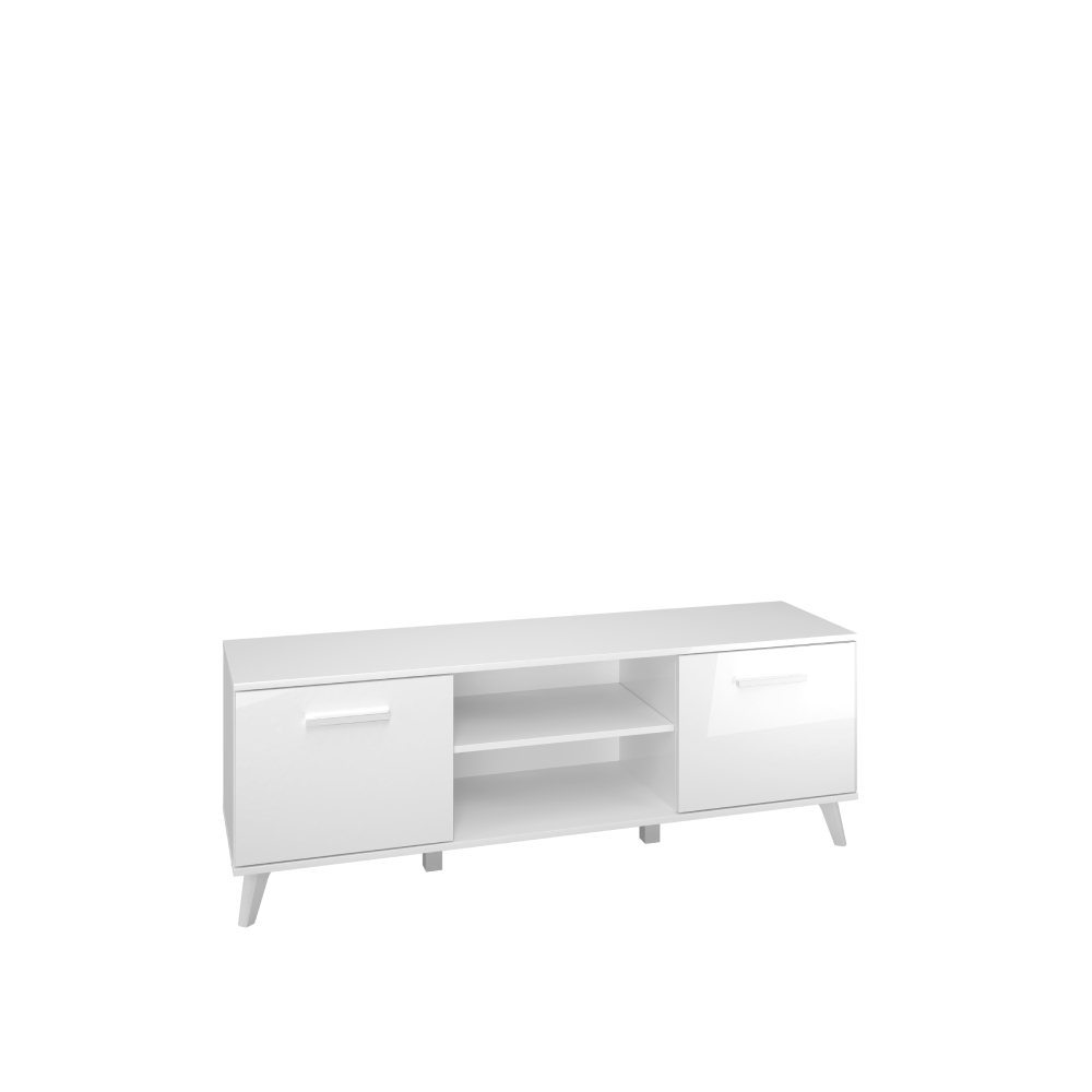 szafka 150 RTV na nóżkach Secco 06 pod telewizor stolik komoda biała