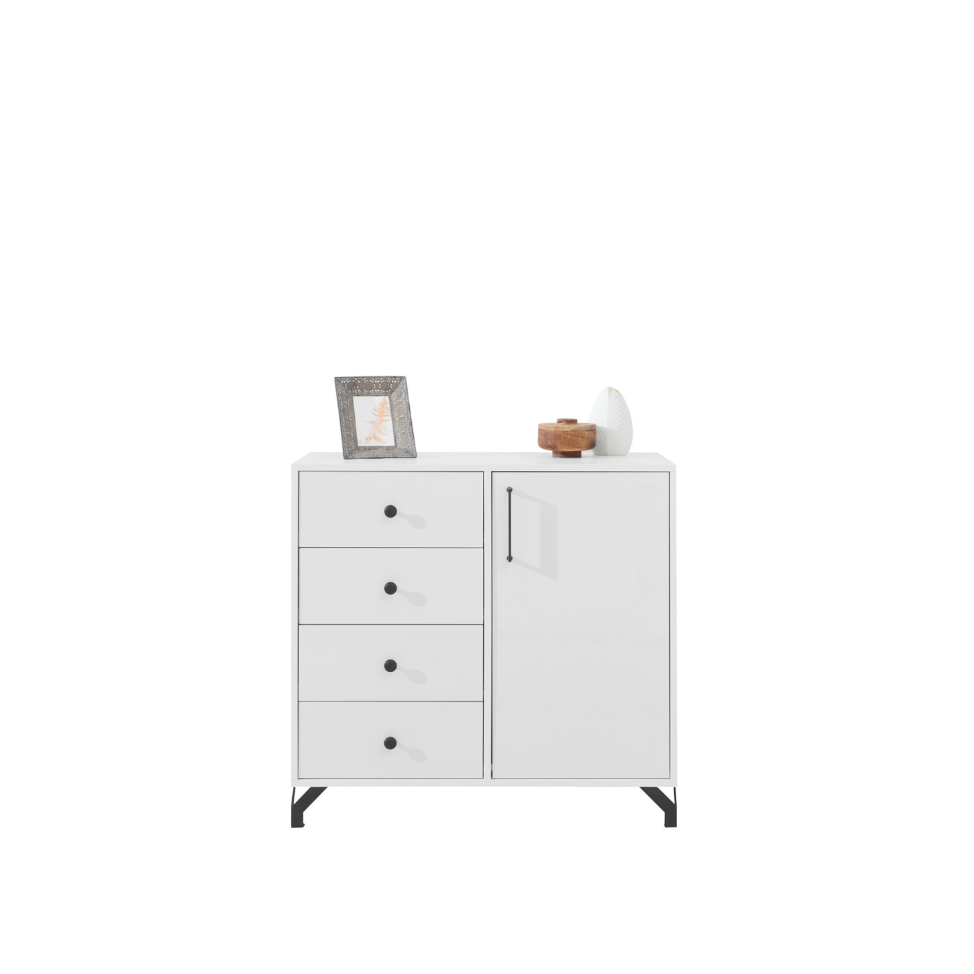 komoda 90 na nóżkach Bergen 07 szafka biała do pokoju sypialni