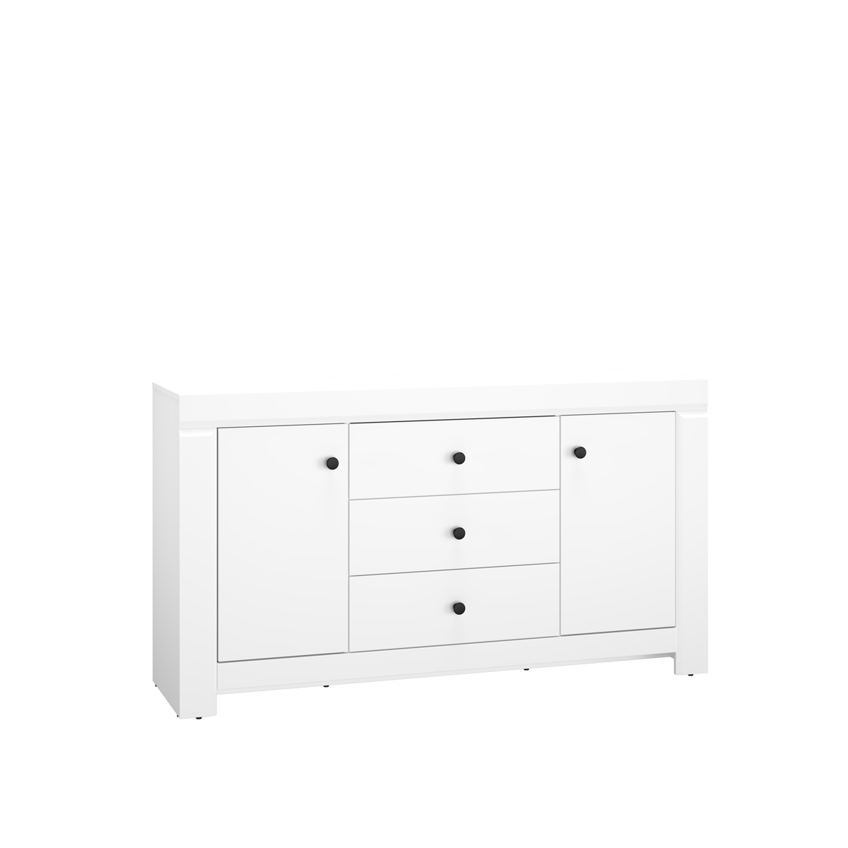 komoda 153 z drzwiami szufladami Lahti 09 szafka duża szeroka biała