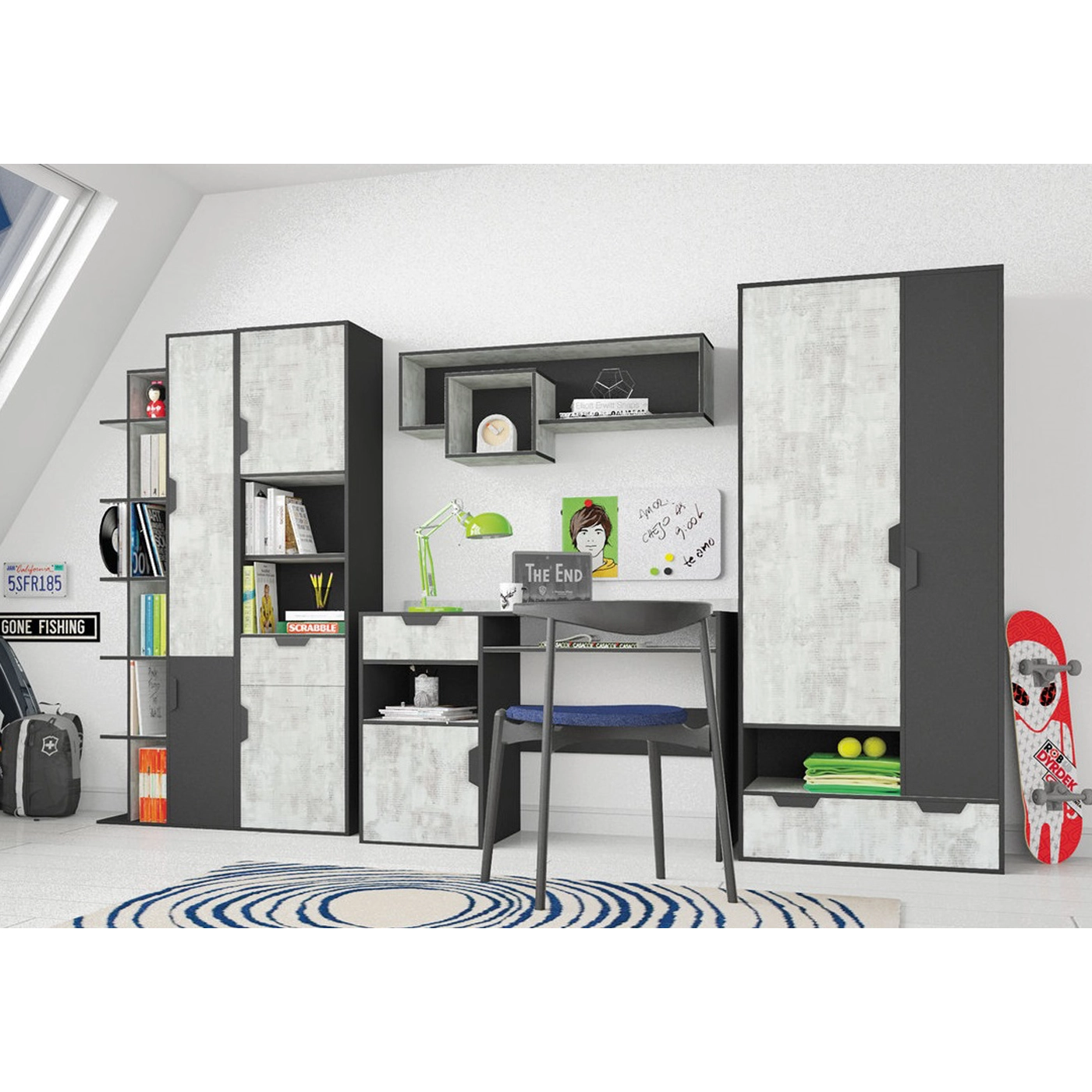 zestaw młodzieżowy Nano 4 biurko regał szafa do pokoju dziecięcego