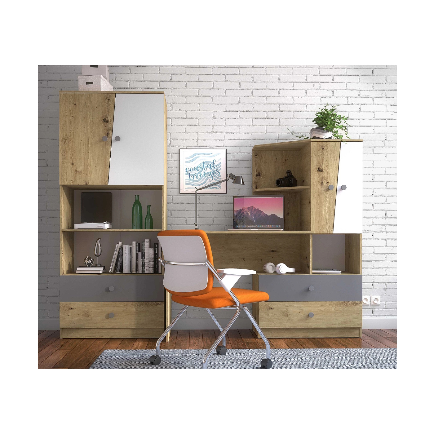 zestaw mały dla dzieci młodzieży ucznia Nero 7 biurko regał komplet