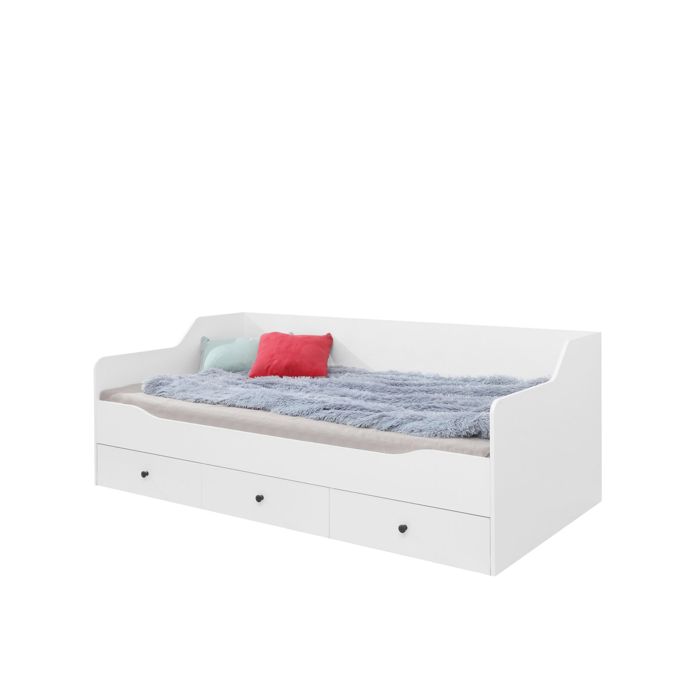 łóżko 90x200 z szufladami Bergen 13 młodzieżowe 90 dla dzieci białe