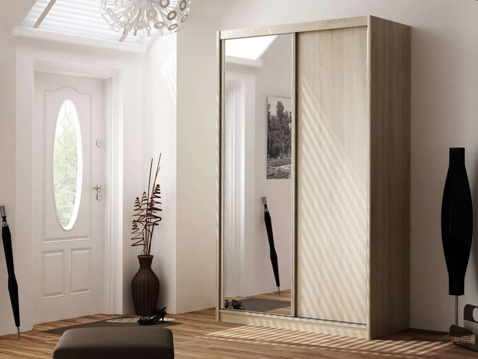 Szafa przesuwna z lustrem Karol sonoma WYPRZEDAŻ