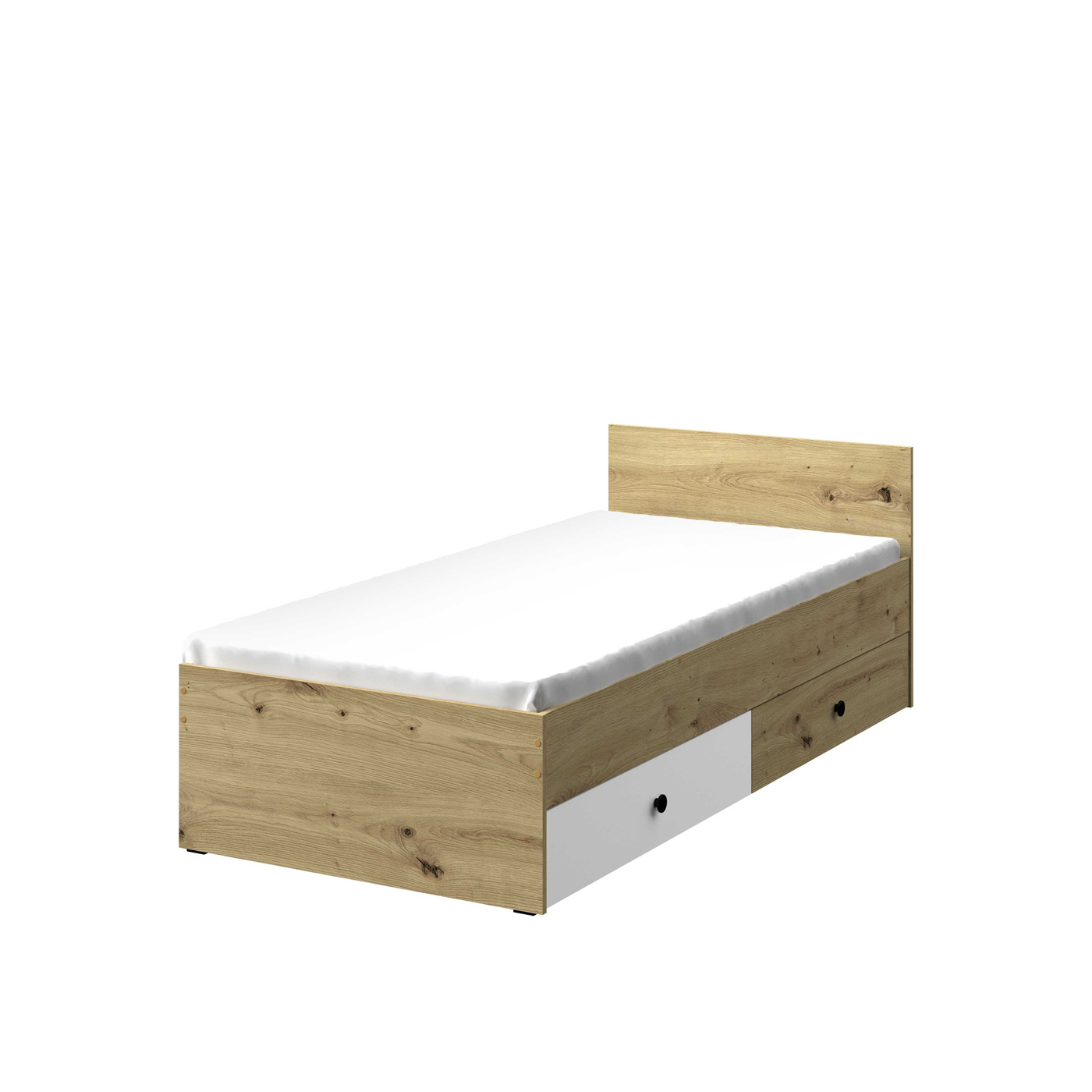 łóżko 90x200 jednoosobowe 90 Nero 14 z szufladami zagłówkiem