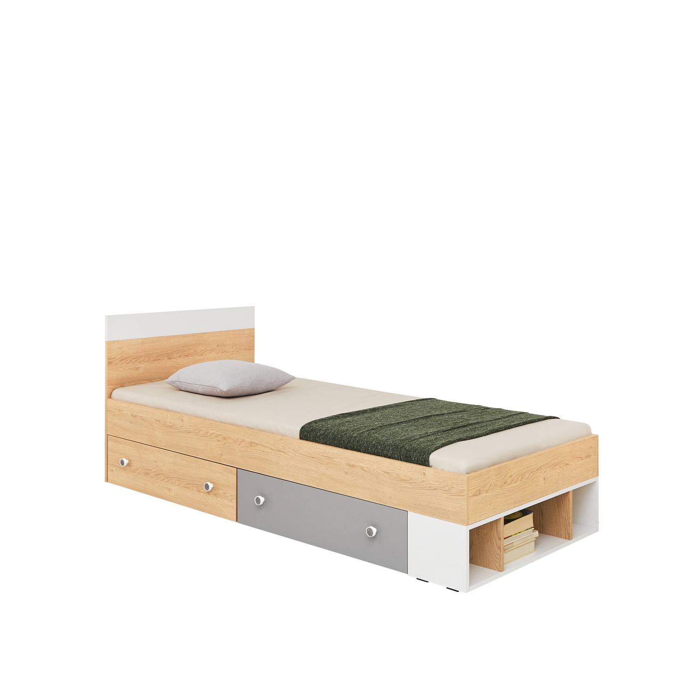 Łóżko 90x200 z szufladami Pixel 14 L/P młodzieżowe dla dziecka 90