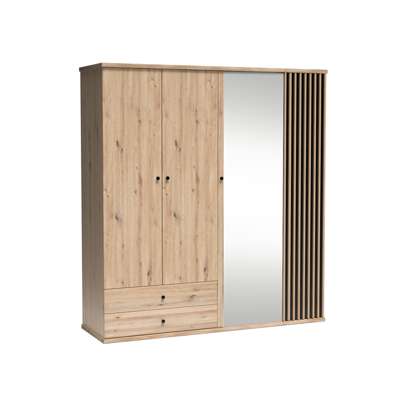 szafa 200 z lamelami lustrem szufladami Cali 24 duża garderoba