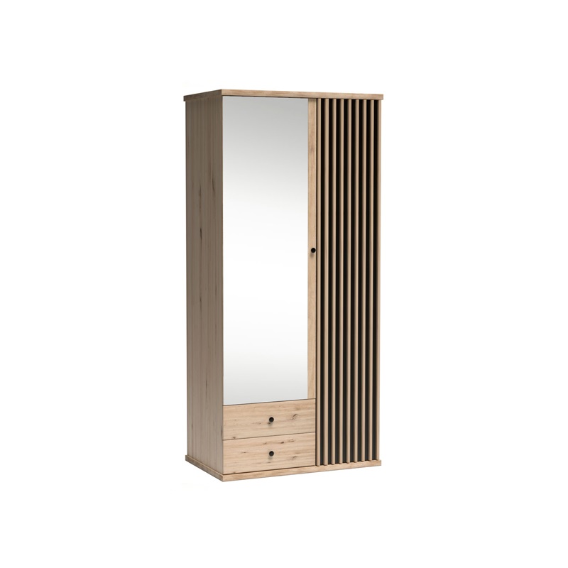 szafa 100 z lamelami lustrem szufladami Cali 25 garderoba do korytarza