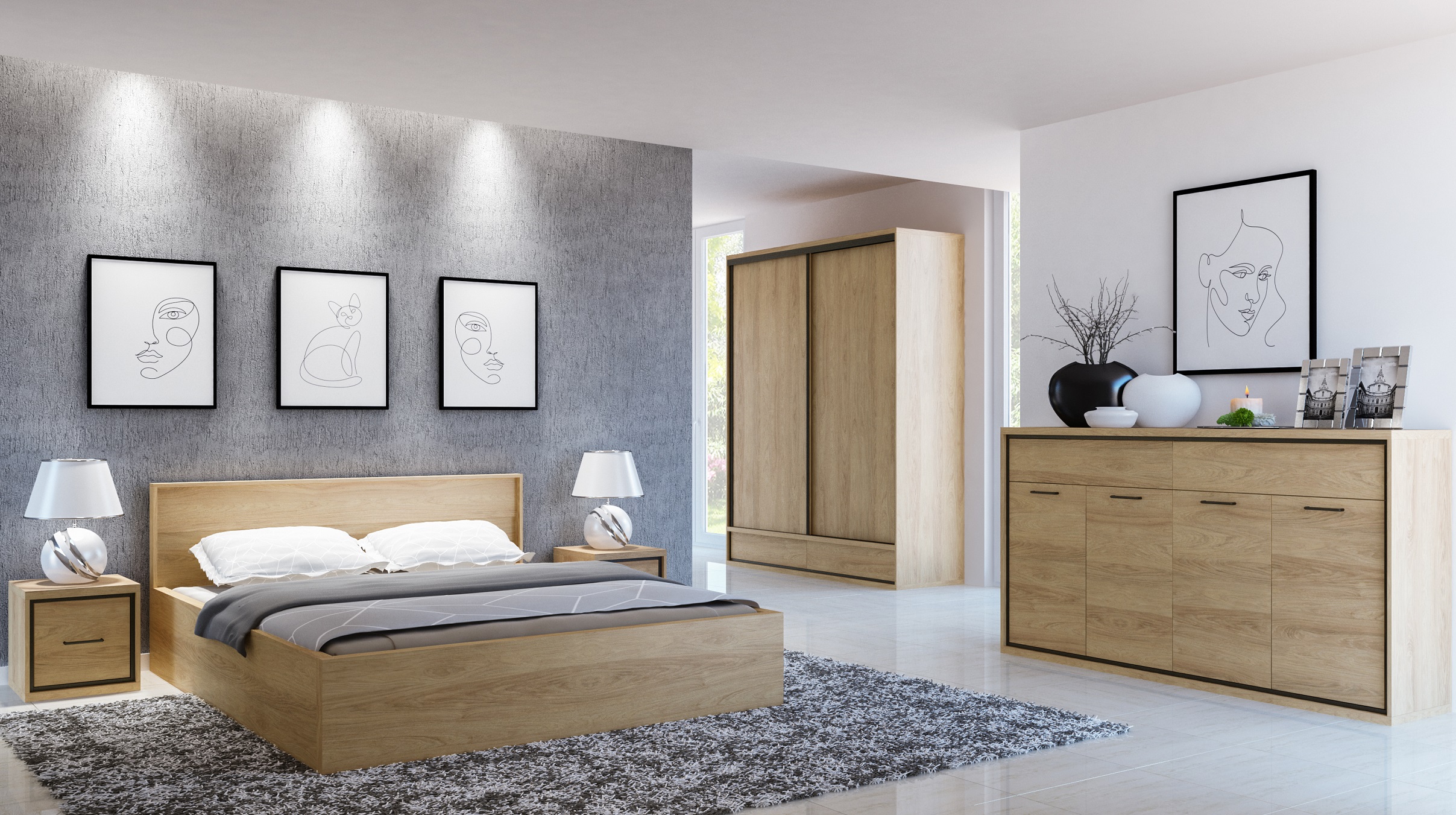 Sypialnia Mediolan JST ustawienie 6