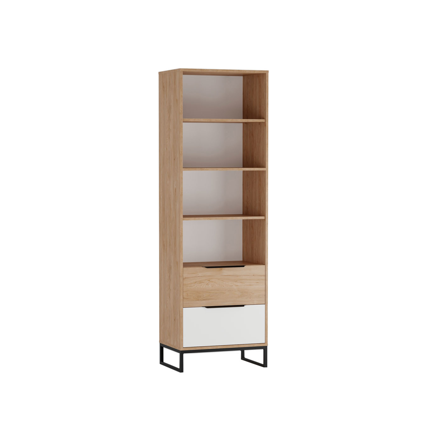 regał 60 otwarty z szufladami nogami Landro 07 słupek na książki zabawki
